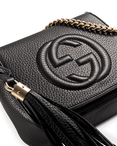 gucci bag black chain crossbody|Gucci crossbody with striped strap.